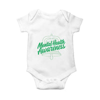 Mental Health Matters Awareness Baby Onesie Support Squad Green Ribbon