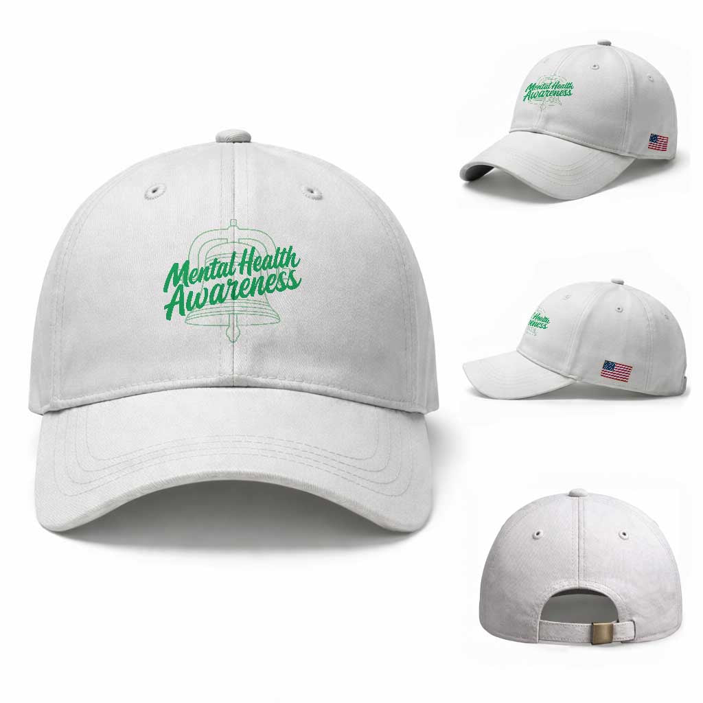 Mental Health Matters Awareness Baseball Cap Support Squad Green Ribbon