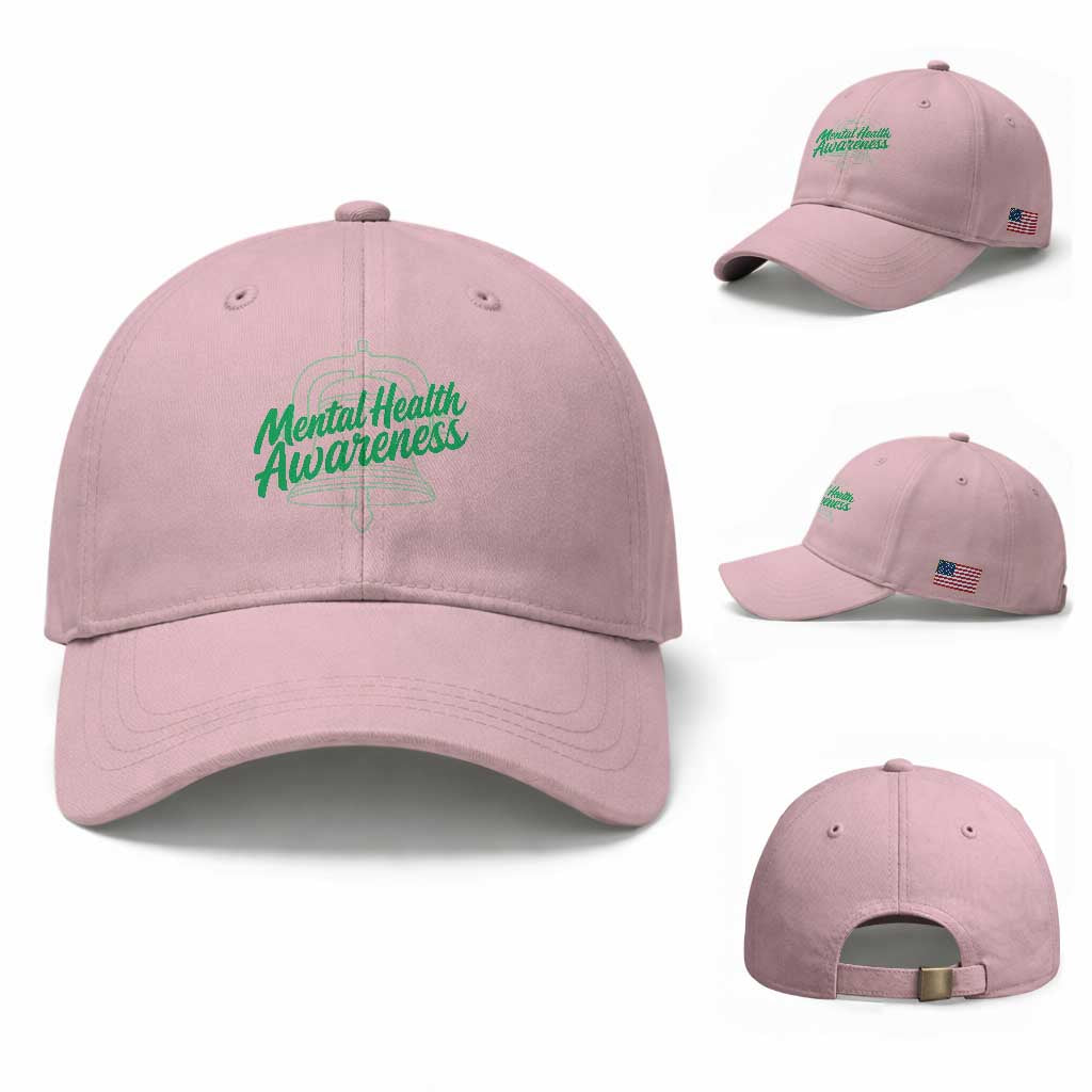Mental Health Matters Awareness Baseball Cap Support Squad Green Ribbon