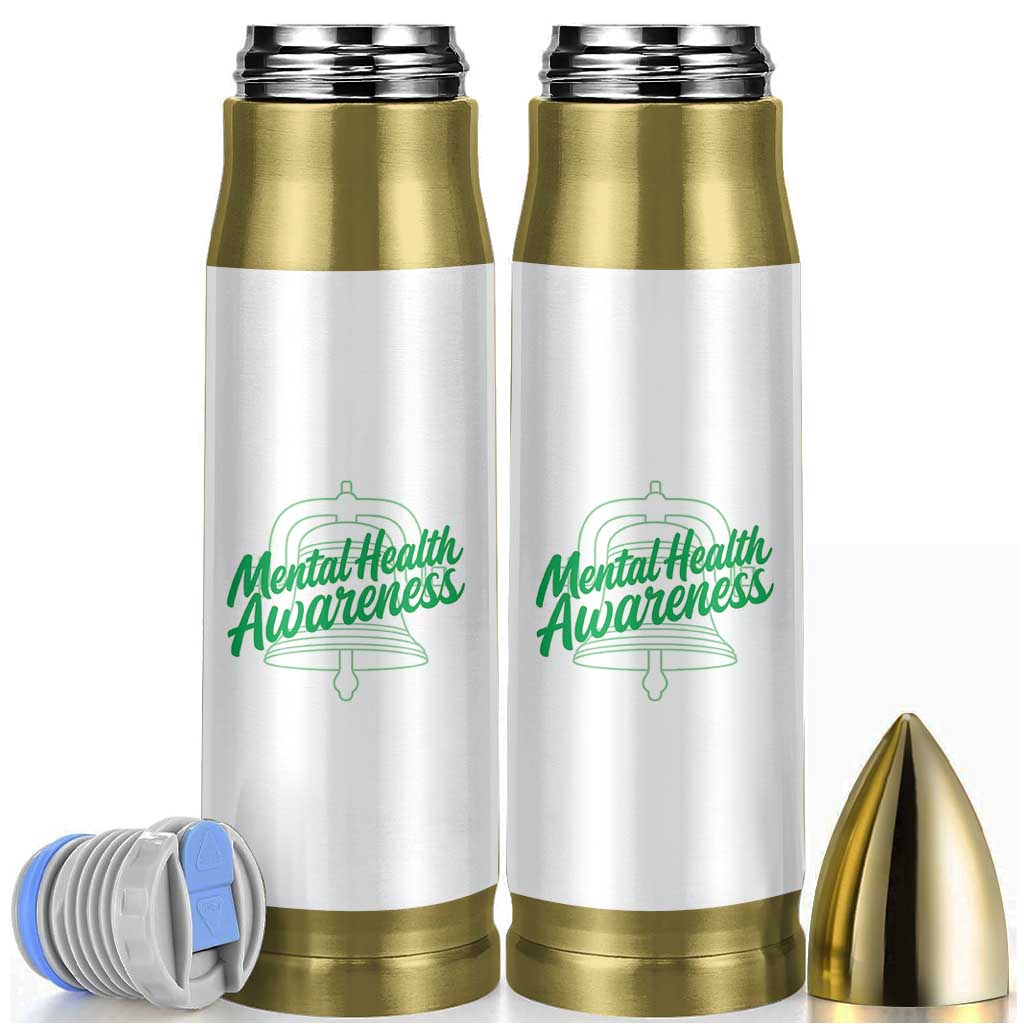 Mental Health Matters Awareness Bullet Tumbler Support Squad Green Ribbon