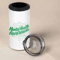 Mental Health Matters Awareness 4 in 1 Can Cooler Tumbler Support Squad Green Ribbon