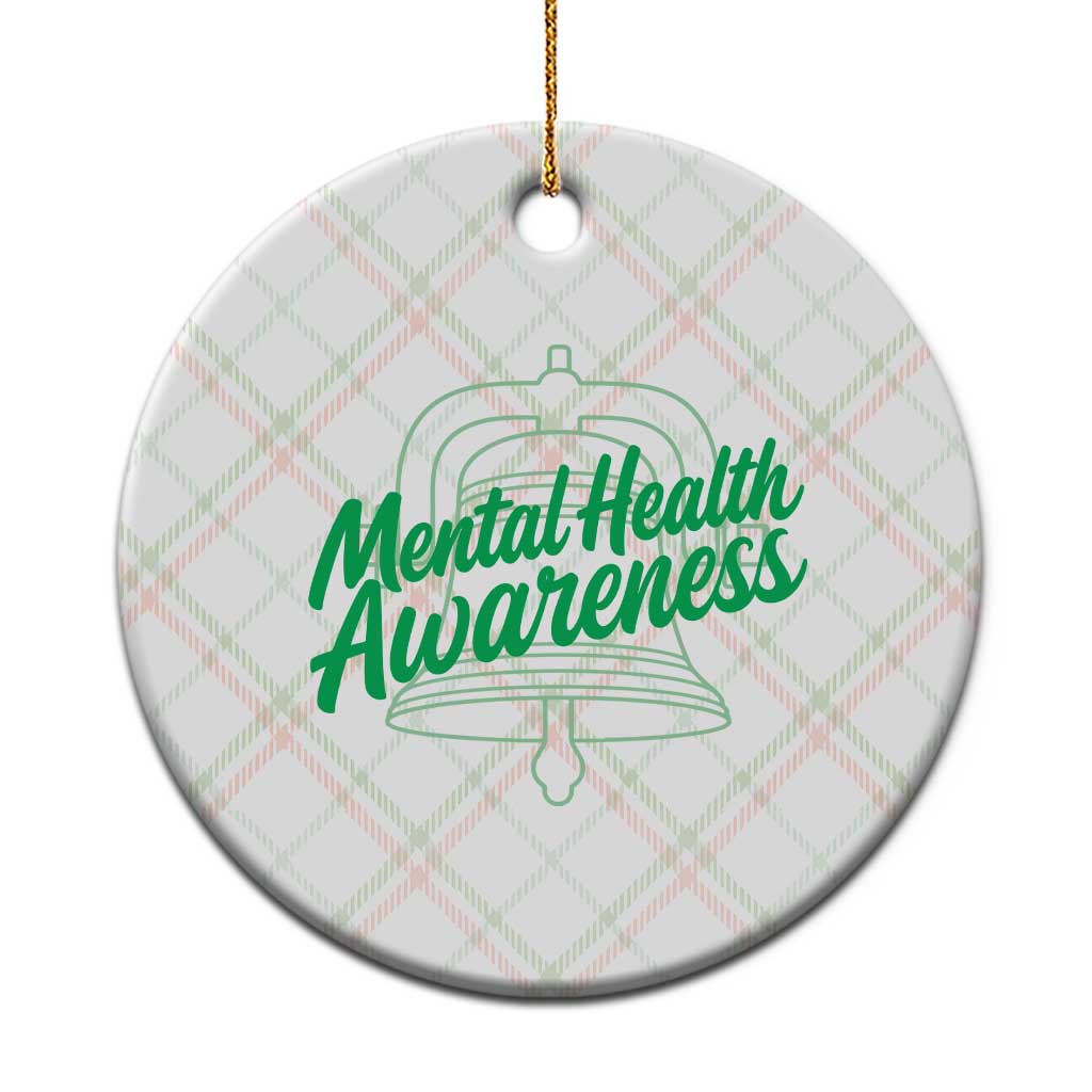 Mental Health Matters Awareness Ceramic Ornament Support Squad Green Ribbon