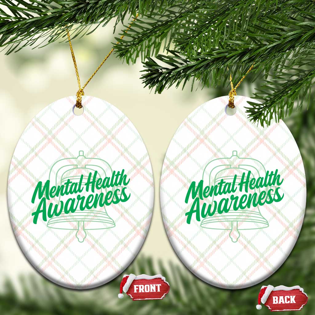 Mental Health Matters Awareness Ceramic Ornament Support Squad Green Ribbon
