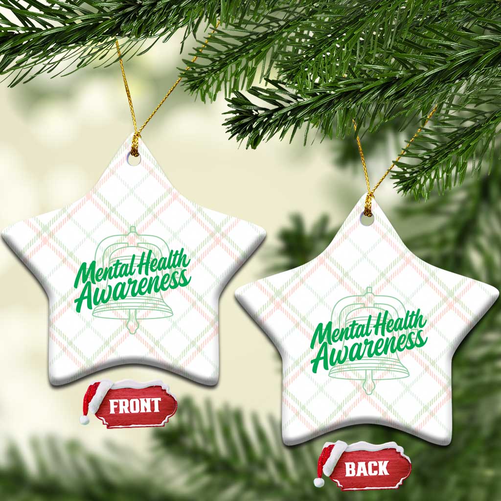 Mental Health Matters Awareness Ceramic Ornament Support Squad Green Ribbon