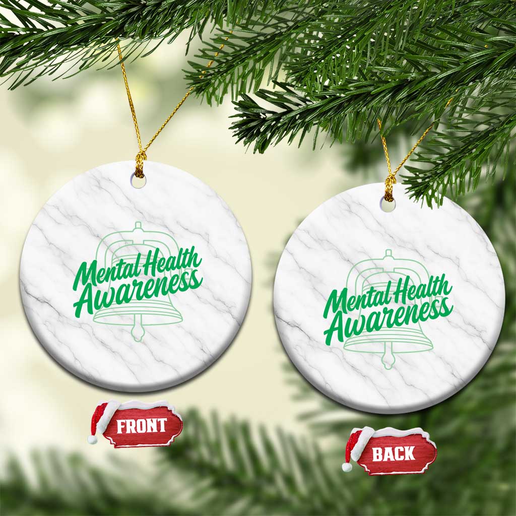 Mental Health Matters Awareness Ceramic Ornament Support Squad Green Ribbon