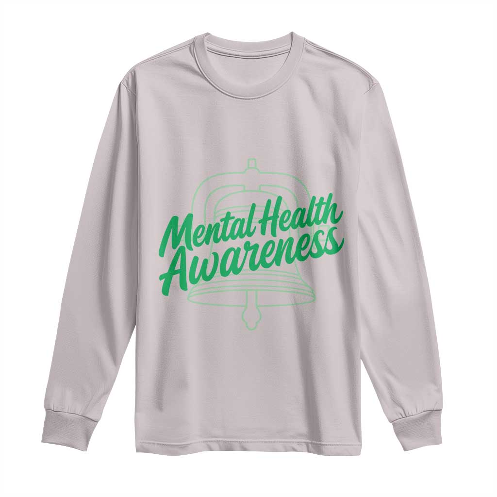 Mental Health Matters Awareness Long Sleeve Shirt Support Squad Green Ribbon