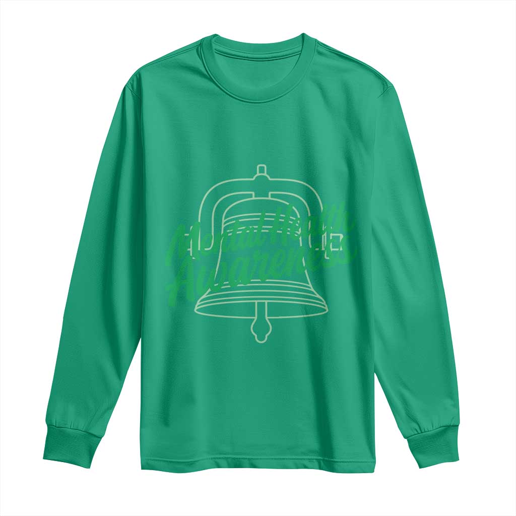 Mental Health Matters Awareness Long Sleeve Shirt Support Squad Green Ribbon