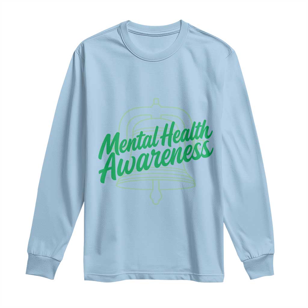 Mental Health Matters Awareness Long Sleeve Shirt Support Squad Green Ribbon