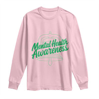 Mental Health Matters Awareness Long Sleeve Shirt Support Squad Green Ribbon