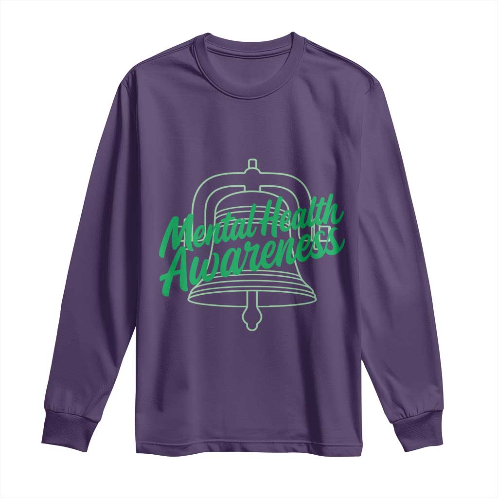 Mental Health Matters Awareness Long Sleeve Shirt Support Squad Green Ribbon