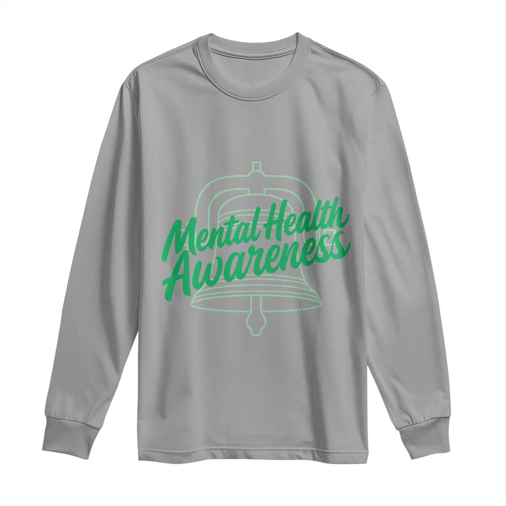Mental Health Matters Awareness Long Sleeve Shirt Support Squad Green Ribbon