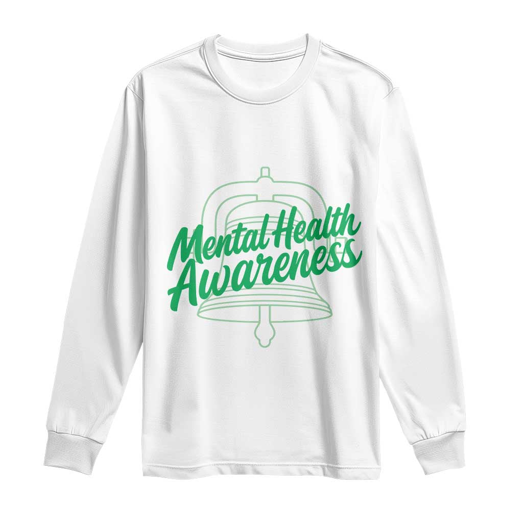 Mental Health Matters Awareness Long Sleeve Shirt Support Squad Green Ribbon