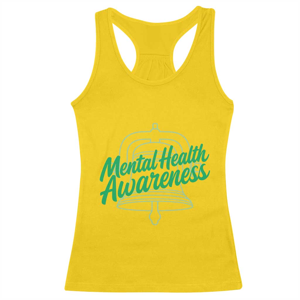 Mental Health Matters Awareness Racerback Tank Top Support Squad Green Ribbon