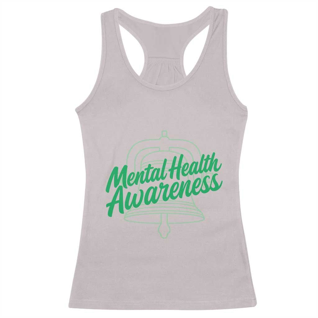 Mental Health Matters Awareness Racerback Tank Top Support Squad Green Ribbon