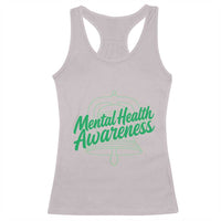 Mental Health Matters Awareness Racerback Tank Top Support Squad Green Ribbon