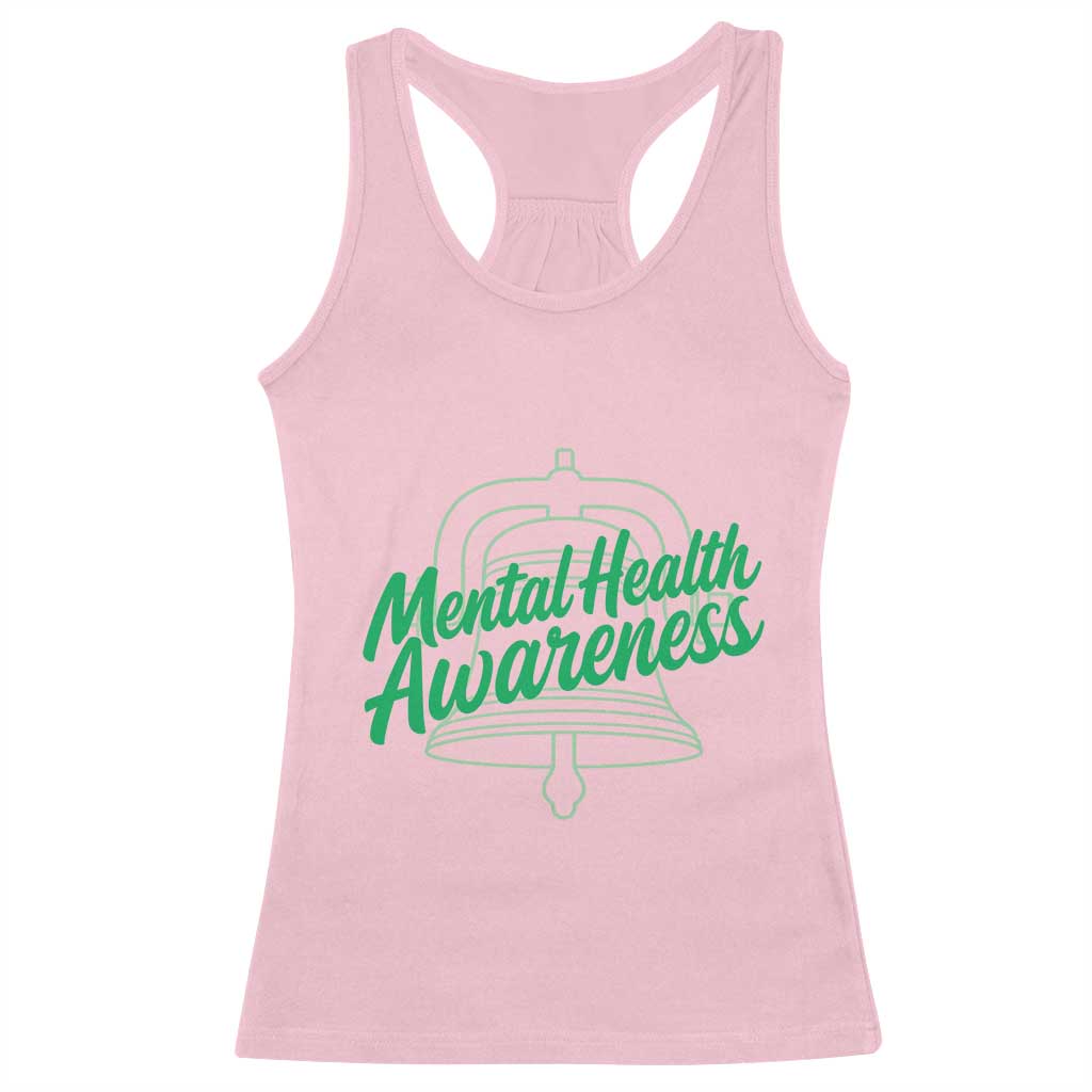 Mental Health Matters Awareness Racerback Tank Top Support Squad Green Ribbon