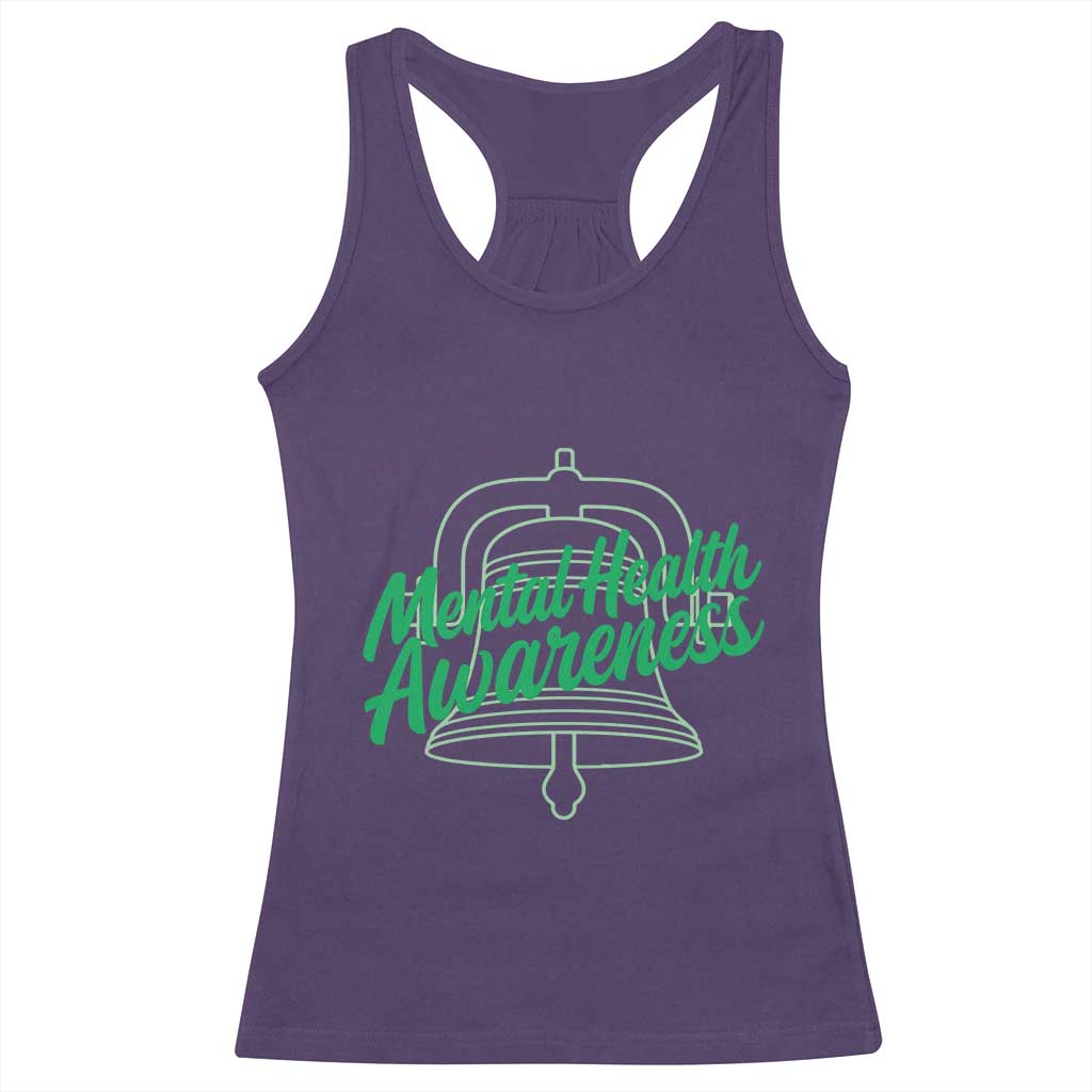 Mental Health Matters Awareness Racerback Tank Top Support Squad Green Ribbon