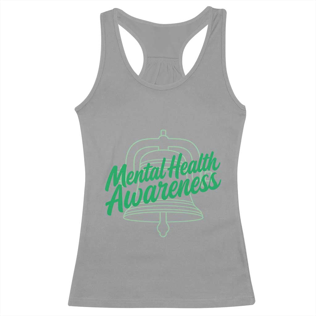 Mental Health Matters Awareness Racerback Tank Top Support Squad Green Ribbon