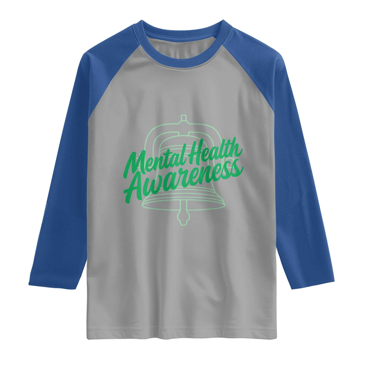 Mental Health Matters Awareness Raglan Shirt Support Squad Green Ribbon