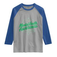 Mental Health Matters Awareness Raglan Shirt Support Squad Green Ribbon