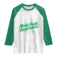 Mental Health Matters Awareness Raglan Shirt Support Squad Green Ribbon