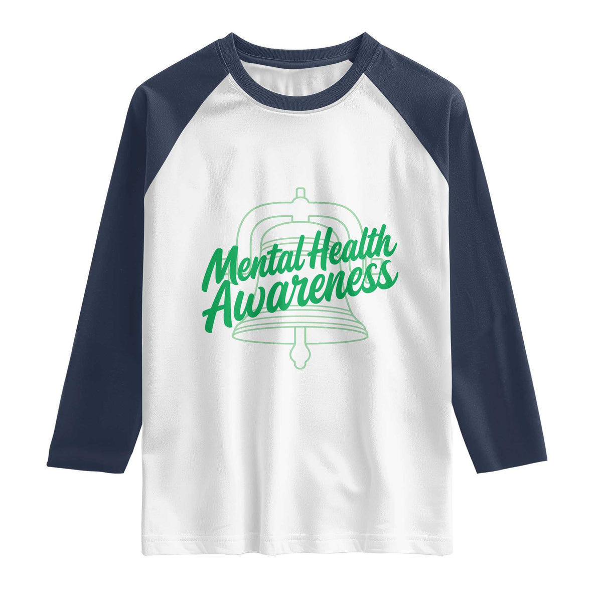 Mental Health Matters Awareness Raglan Shirt Support Squad Green Ribbon