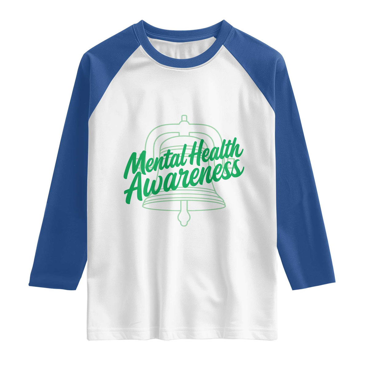 Mental Health Matters Awareness Raglan Shirt Support Squad Green Ribbon