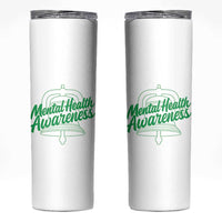 Mental Health Matters Awareness Skinny Tumbler Support Squad Green Ribbon