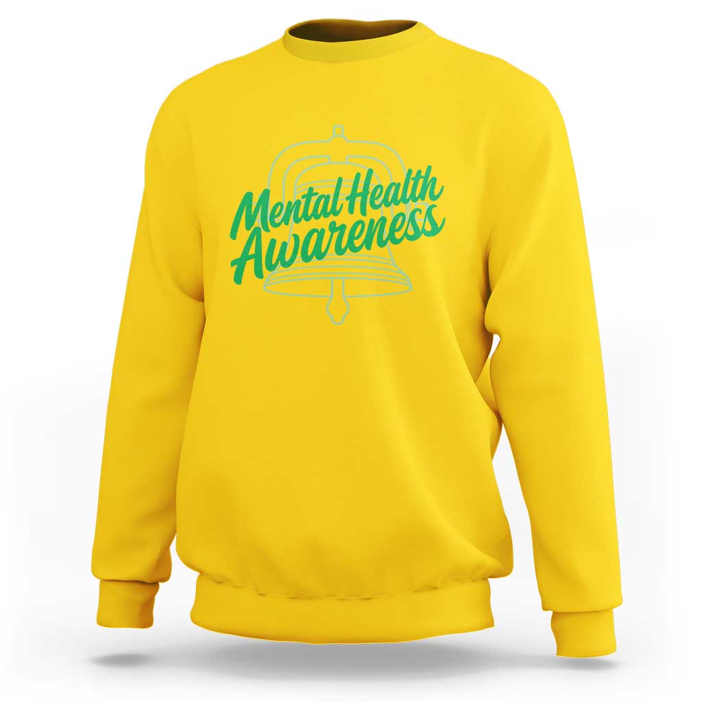 Mental Health Matters Awareness Sweatshirt Support Squad Green Ribbon