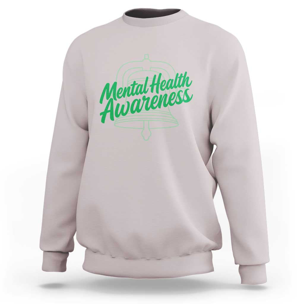Mental Health Matters Awareness Sweatshirt Support Squad Green Ribbon