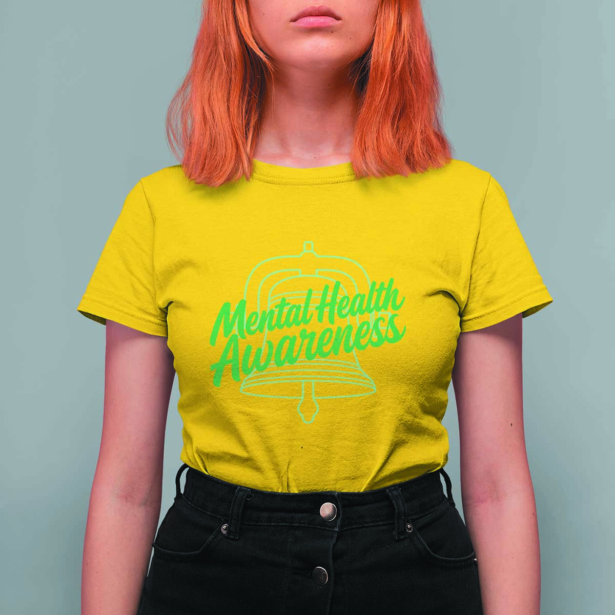 Mental Health Matters Awareness T Shirt For Women Support Squad Green Ribbon