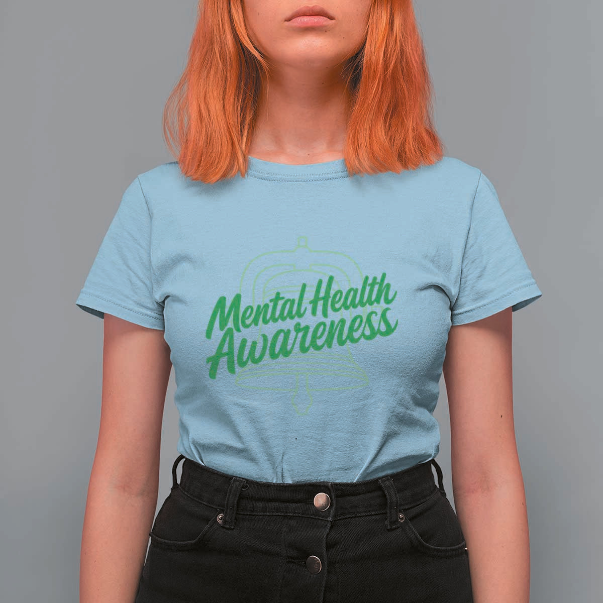 Mental Health Matters Awareness T Shirt For Women Support Squad Green Ribbon