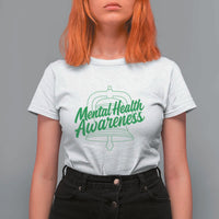 Mental Health Matters Awareness T Shirt For Women Support Squad Green Ribbon