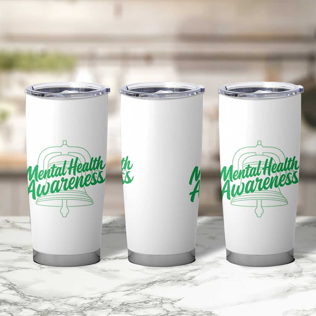 Mental Health Matters Awareness Tumbler Cup Support Squad Green Ribbon