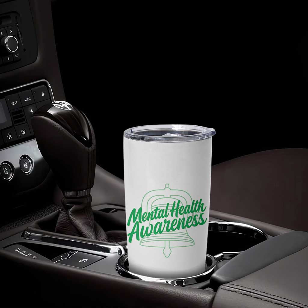 Mental Health Matters Awareness Tumbler Cup Support Squad Green Ribbon