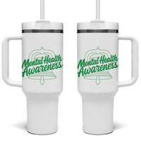 Mental Health Matters Awareness Tumbler With Handle Support Squad Green Ribbon