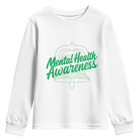 Mental Health Matters Awareness Youth Sweatshirt Support Squad Green Ribbon