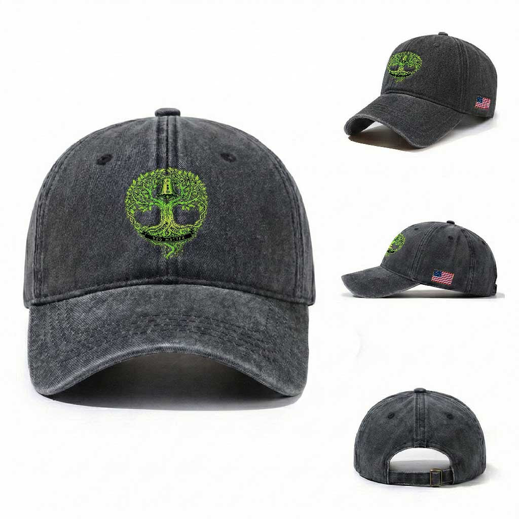 Mental Health Awarenes Washed Cotton Baseball Cap Tomorrow Needs You You Matter