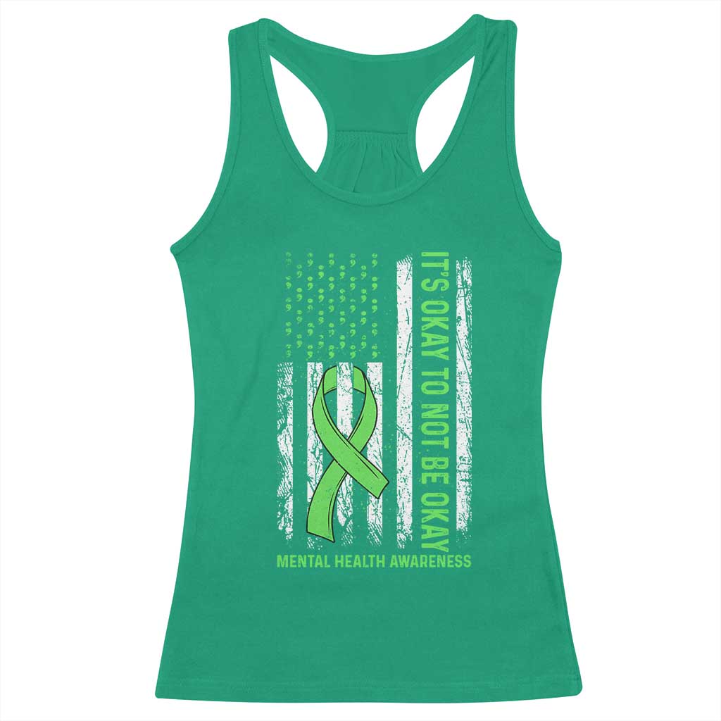 Mental Health Awarenes Racerback Tank Top It's Okay To Not Be Okay
