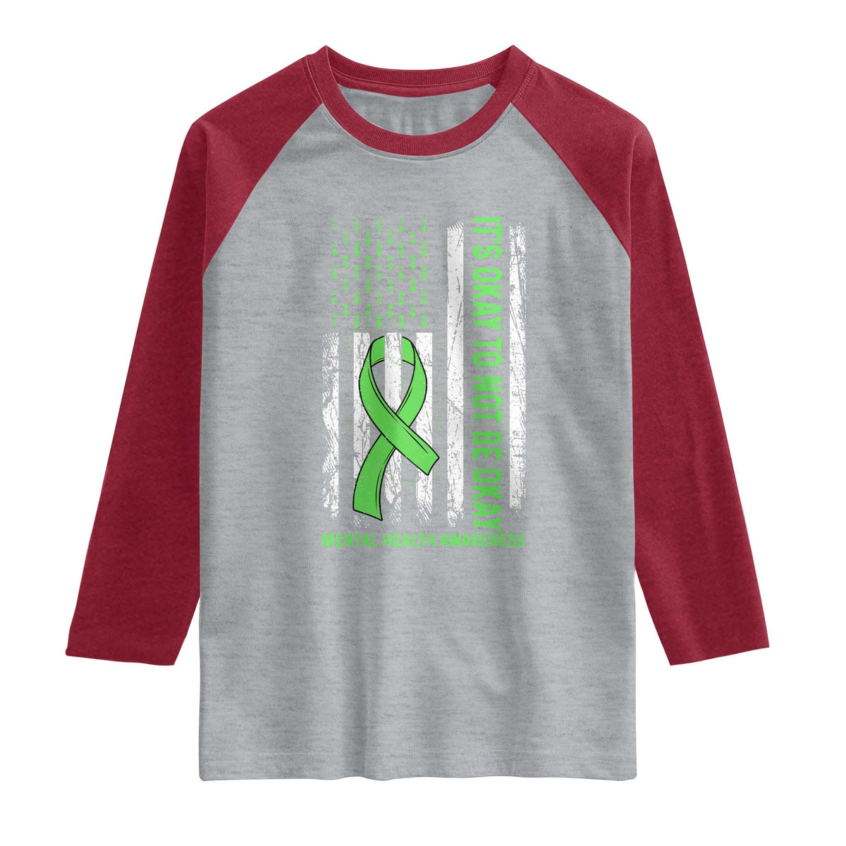 Mental Health Awarenes Raglan Shirt It's Okay To Not Be Okay