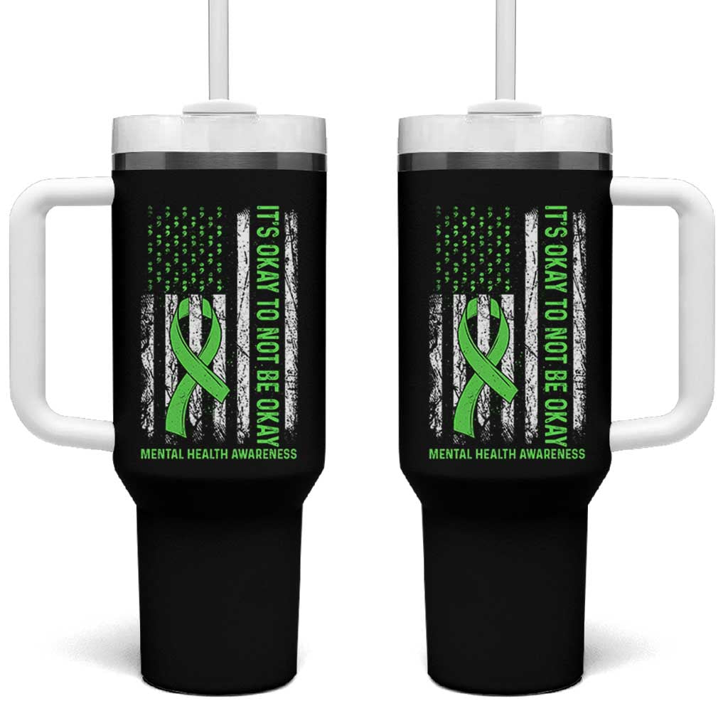 Mental Health Awarenes Tumbler With Handle It's Okay To Not Be Okay