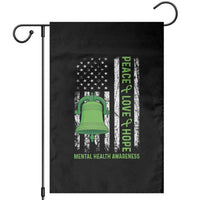 Mental Health Awarenes Garden Flag Peace Love Hope Green Ribbon