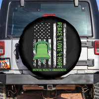 Mental Health Awarenes Spare Tire Cover Peace Love Hope Green Ribbon