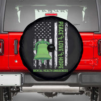 Mental Health Awarenes Spare Tire Cover Peace Love Hope Green Ribbon