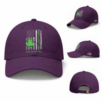 Mental Health Awarenes Baseball Cap Peace Love Hope Green Ribbon