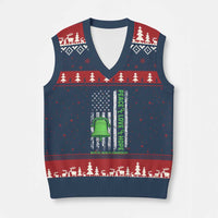 Mental Health Awarenes V-Neck Knit Sweater Vest Peace Love Hope Green Ribbon