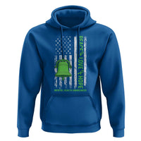 Mental Health Awarenes Hoodie Peace Love Hope Green Ribbon