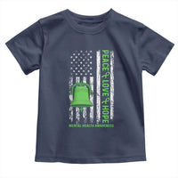 Mental Health Awarenes Toddler T Shirt Peace Love Hope Green Ribbon