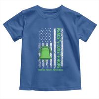 Mental Health Awarenes Toddler T Shirt Peace Love Hope Green Ribbon