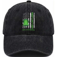 Mental Health Awarenes Washed Cotton Baseball Cap Peace Love Hope Green Ribbon